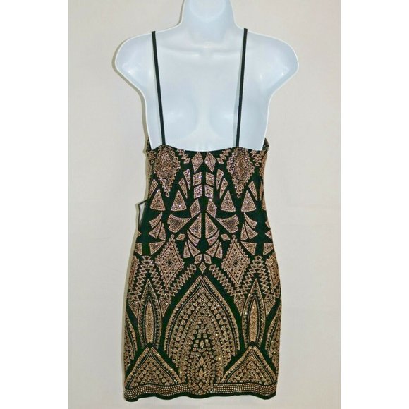 Jump Womens Dress Juniors Black Gold Glitter Party - Picture 4 of 12